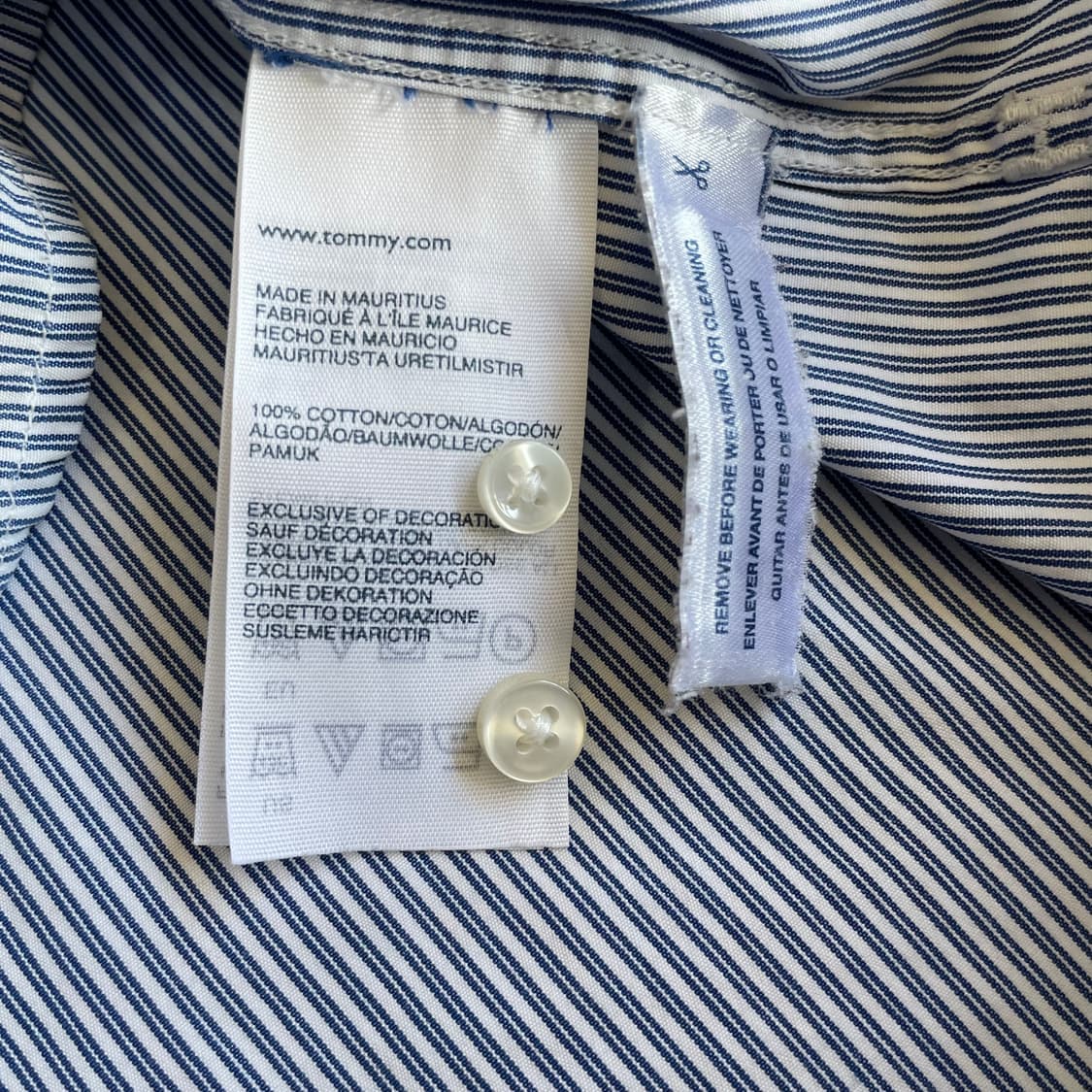 타미힐피거 블루 스트라이프 커스텀핏 원포켓 긴팔 셔츠 상품이미지5