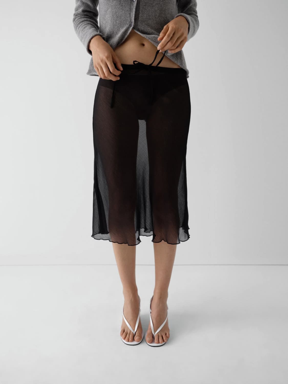 [XS,S,M]기마구아스 Bahia 시어 스커트/블랙 상품이미지1