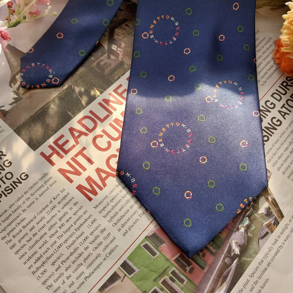 베네통 실크 원 포인트 자카드 넥타이 9.5cm A+~A등급 K1493
 상품이미지3