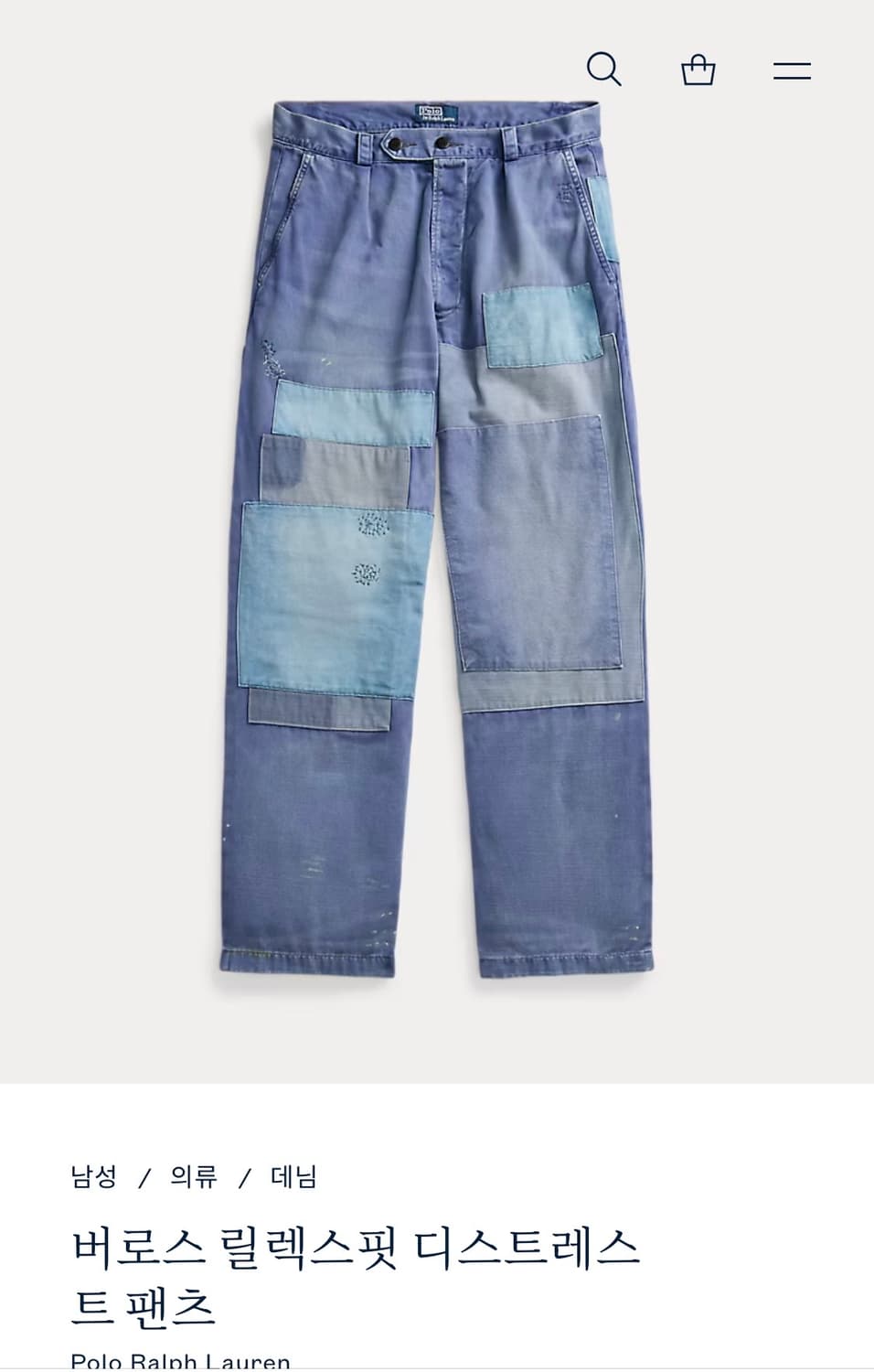 폴로 랄프로렌 버로스 릴렉스핏 디스트레스트 팬츠 (31-34) 상품이미지9