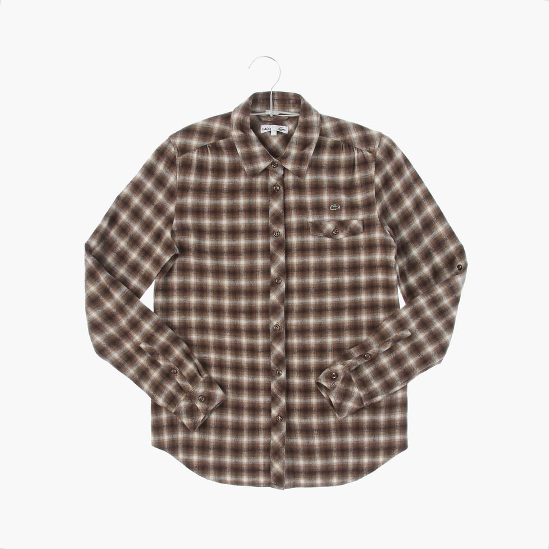 [S] Lacoste 라코스테 브라운 플란넬 체크셔츠 상품이미지4
