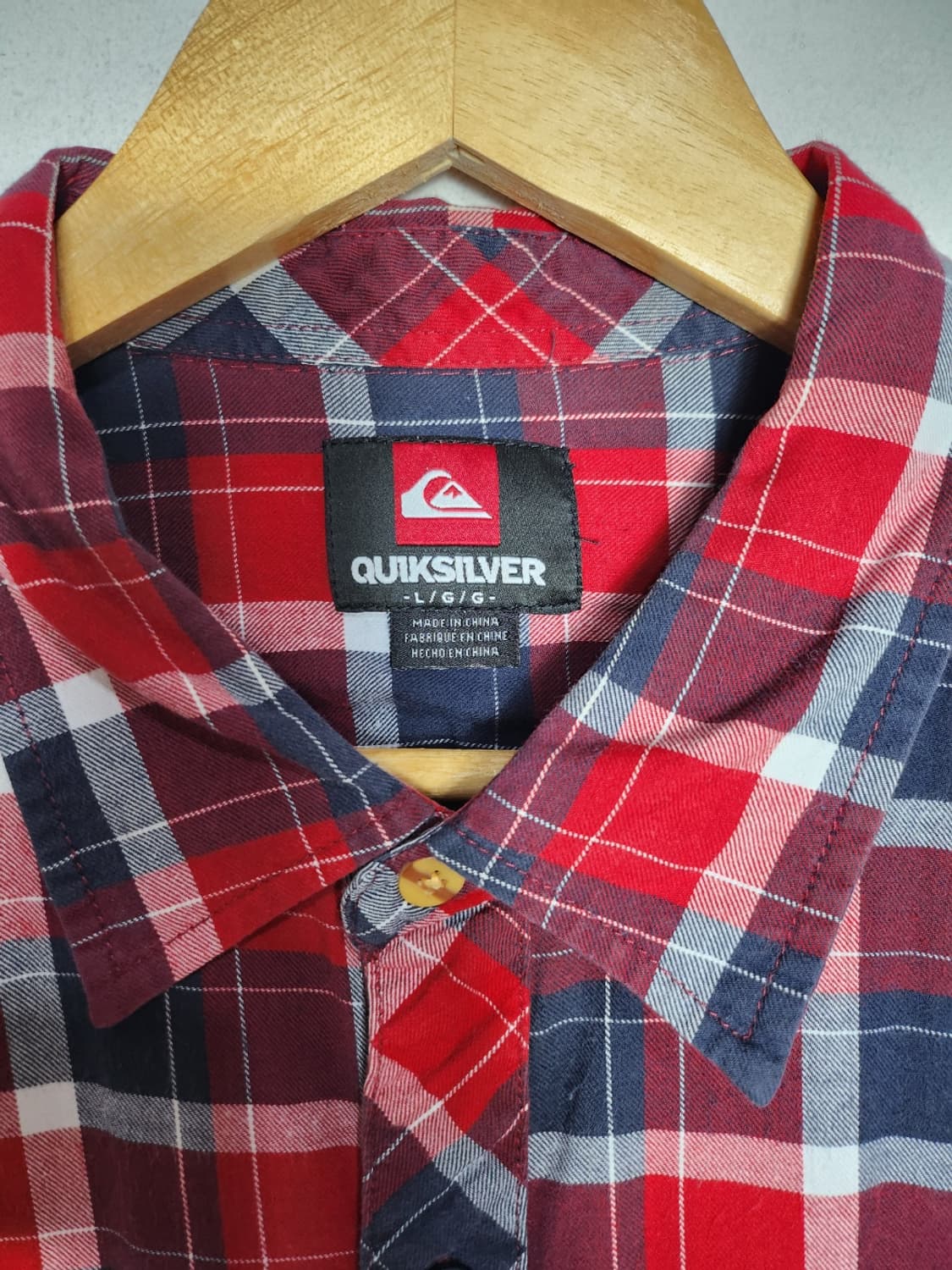 L 퀵실버 레드 체크셔츠 상품이미지2