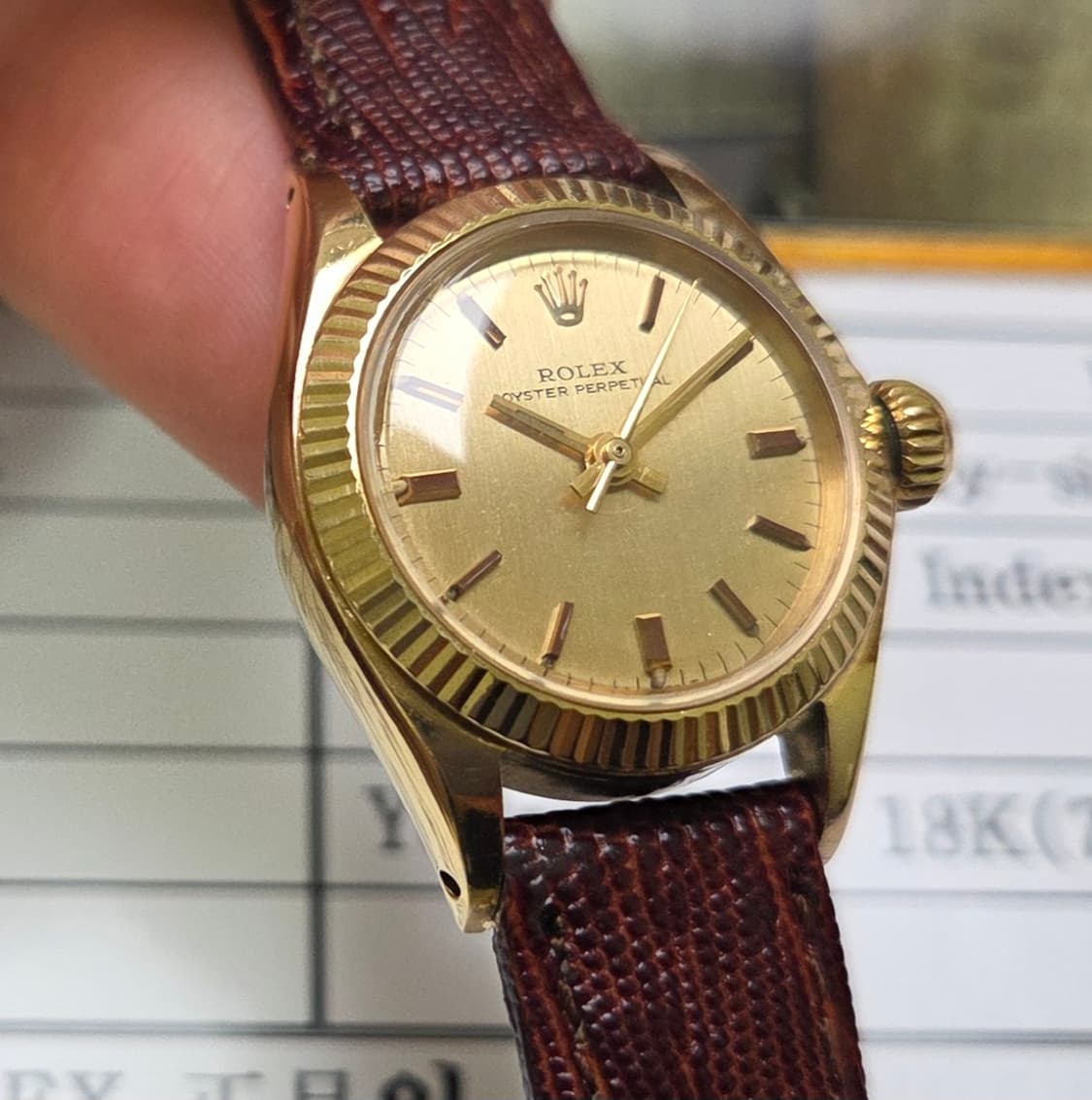 롤렉스 오이스터 퍼페츄얼 6619 18k올금통 샴골판 논데이트 여성용 상품이미지2