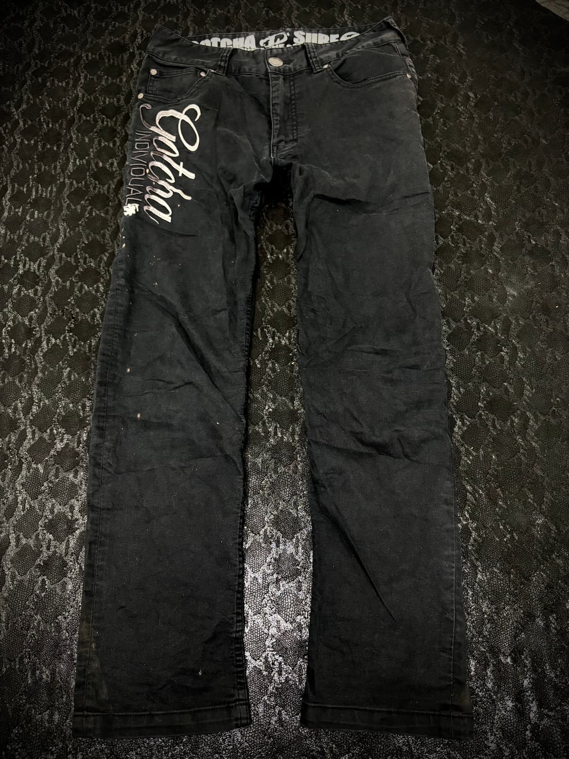 “Gotcha” Y2K Lettering Black Pants 상품이미지4