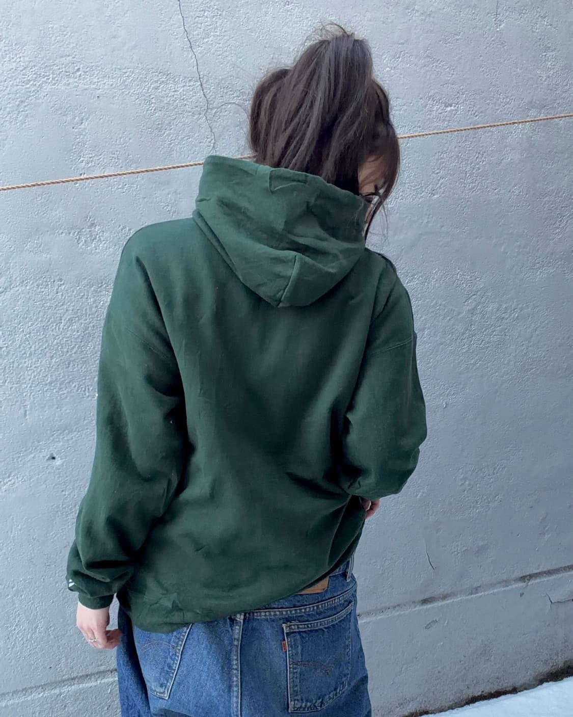 90s RUSSELL green university hoodie 상품이미지3