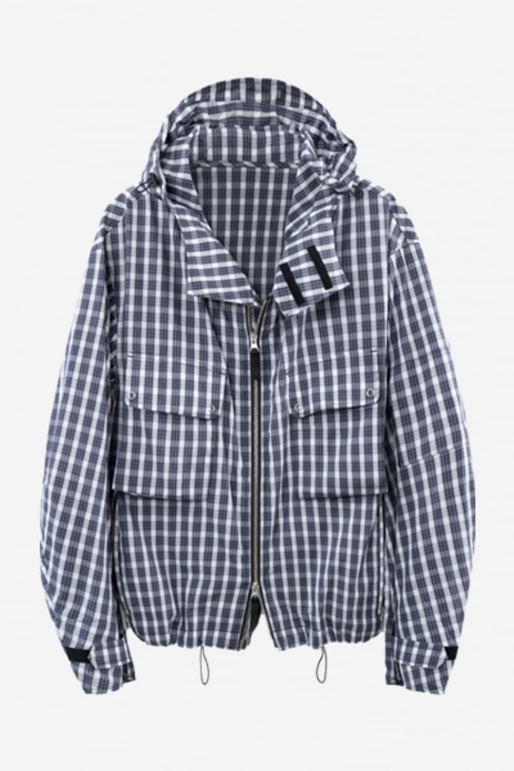 [구매,4] 폴리테루 23ss 체크 스목 파카 블루 체크 4 상품이미지1