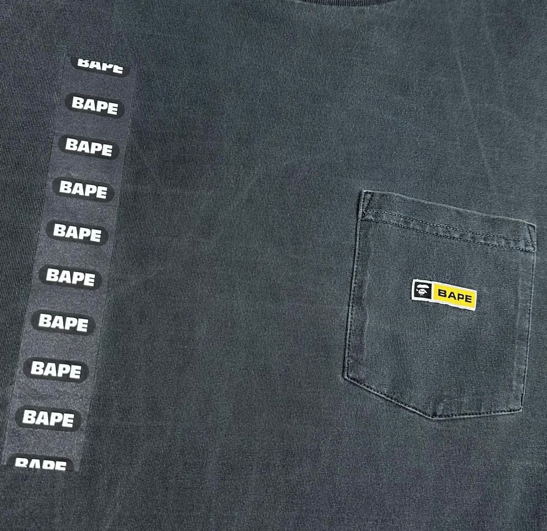 BAPE 베이프 재팬 피그먼트 롱슬리브 챠콜 XL 상품이미지5