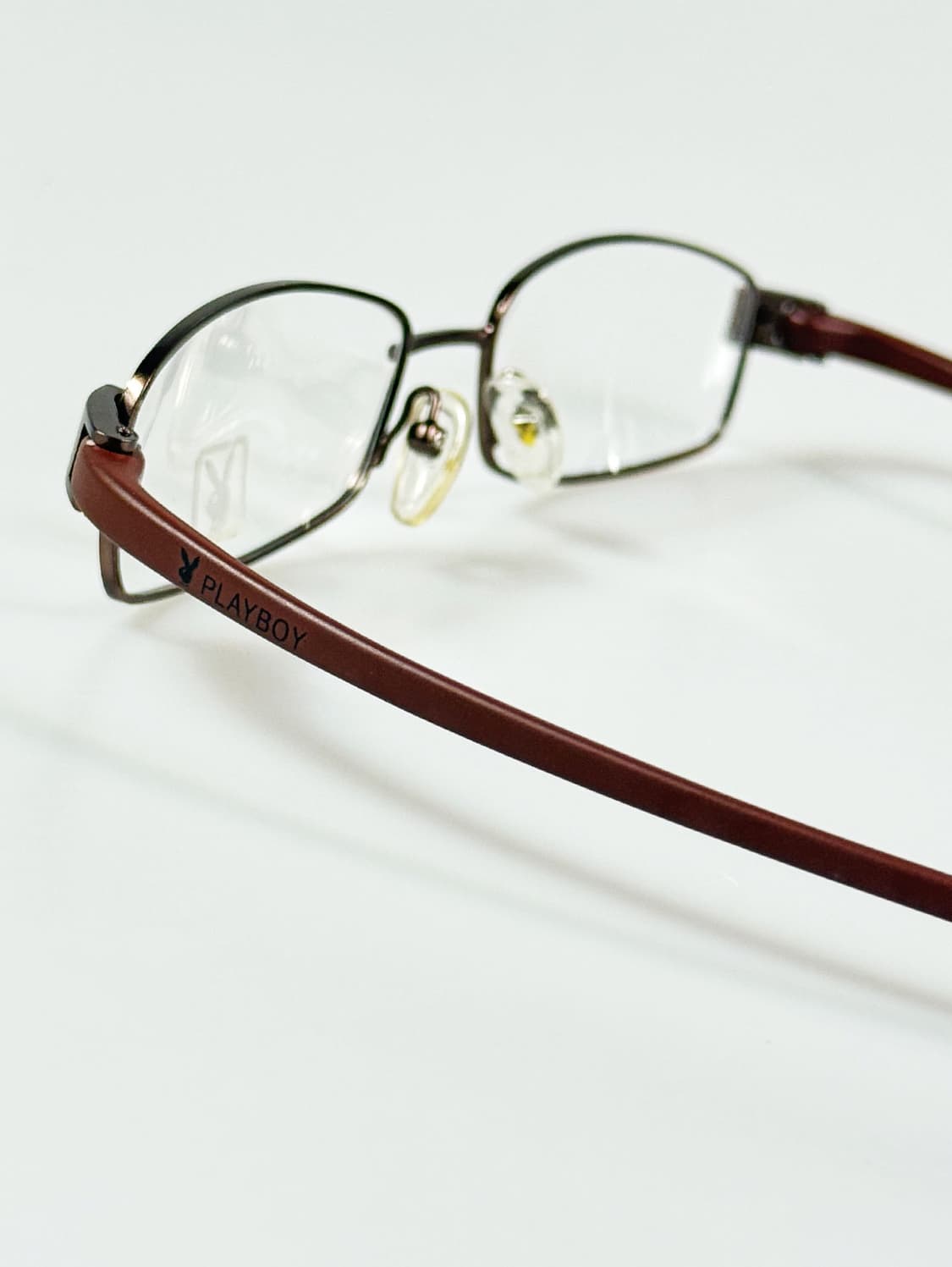 90s PLAYBOY 브라운 슬림 스퀘어 빈티지 안경 상품이미지4