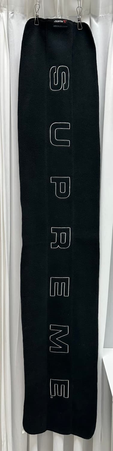 Supreme 18FW 폴라텍 로고 블랙 머플러 스카프 상품이미지2