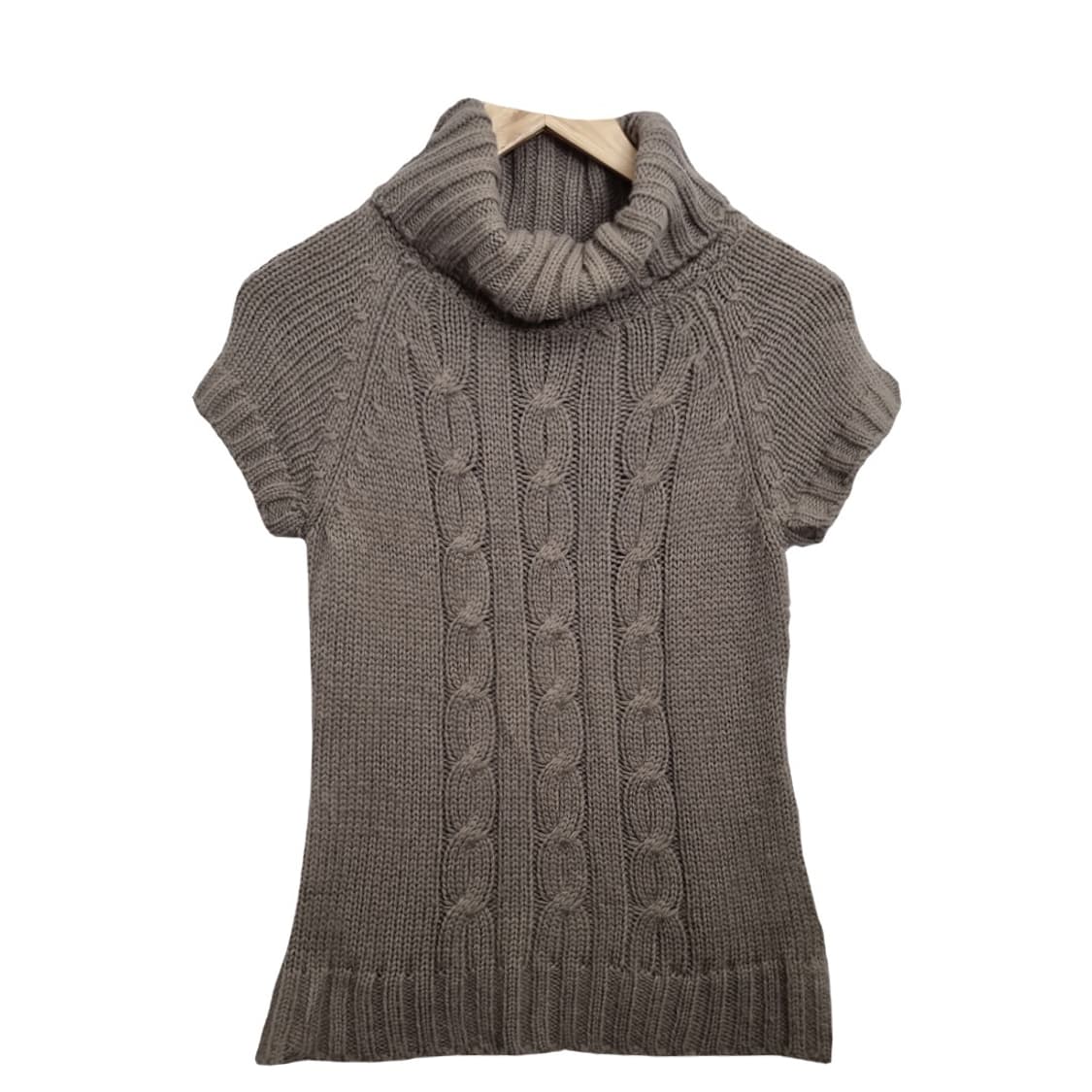 Spirtus 베이지 터틀넥 반팔 울니트 상품이미지1