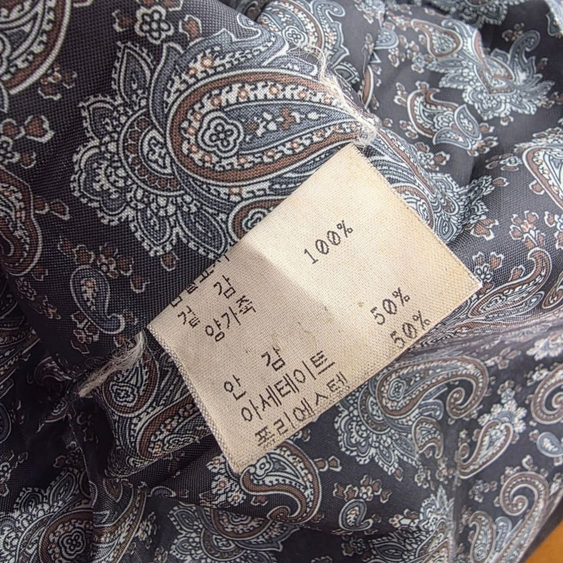 Vintage 리얼 양가죽 페이즐리 안감 오버핏 블루종 XL 상품이미지7