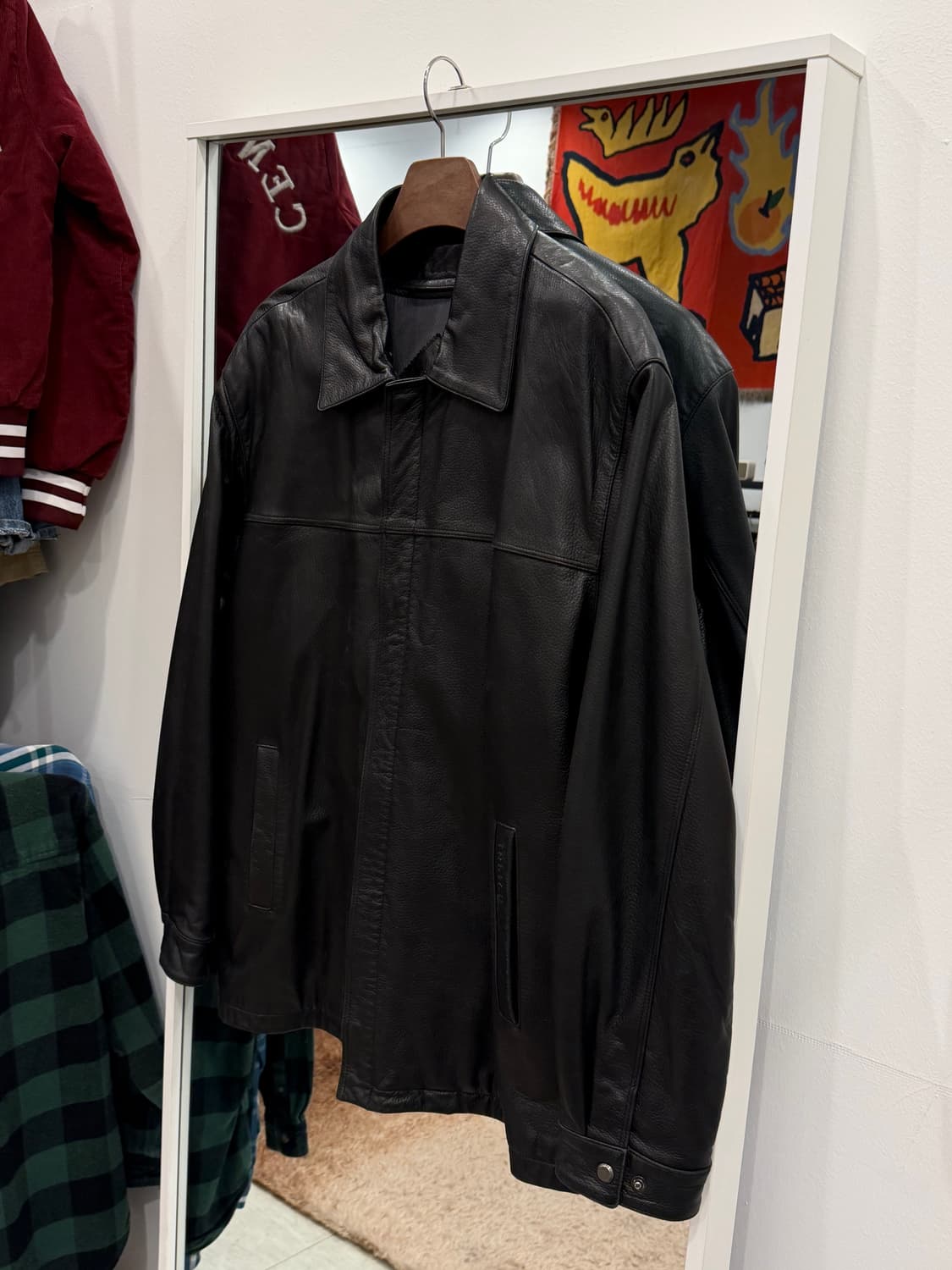 00s Idian 빈티지 쉽스킨 레더 카코트 상품이미지1