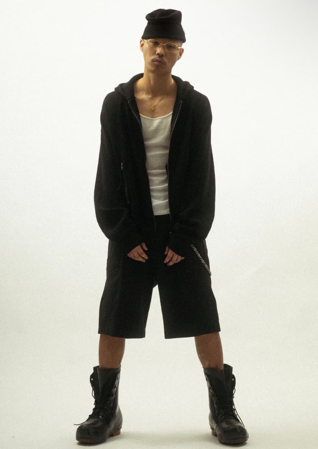 게더레이지 RAGLAN CROP WAFFLE HOOD ZIP-UP 상품이미지2