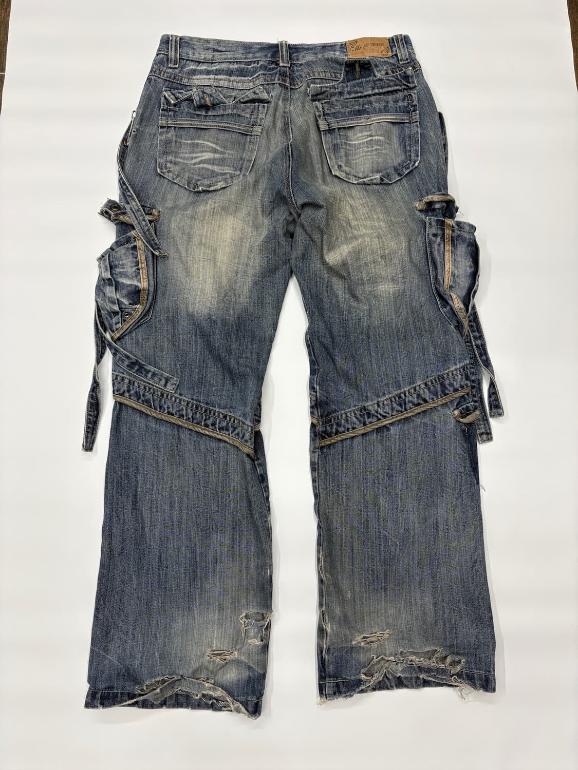 빈티지 디스트로이드 멀티포켓 카고 데님 팬츠 상품이미지7
