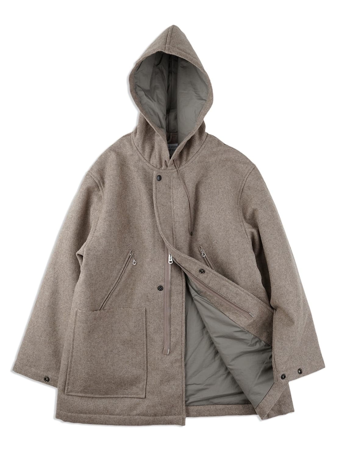 ends and means 울 하프코트 mix beige/M 상품이미지1