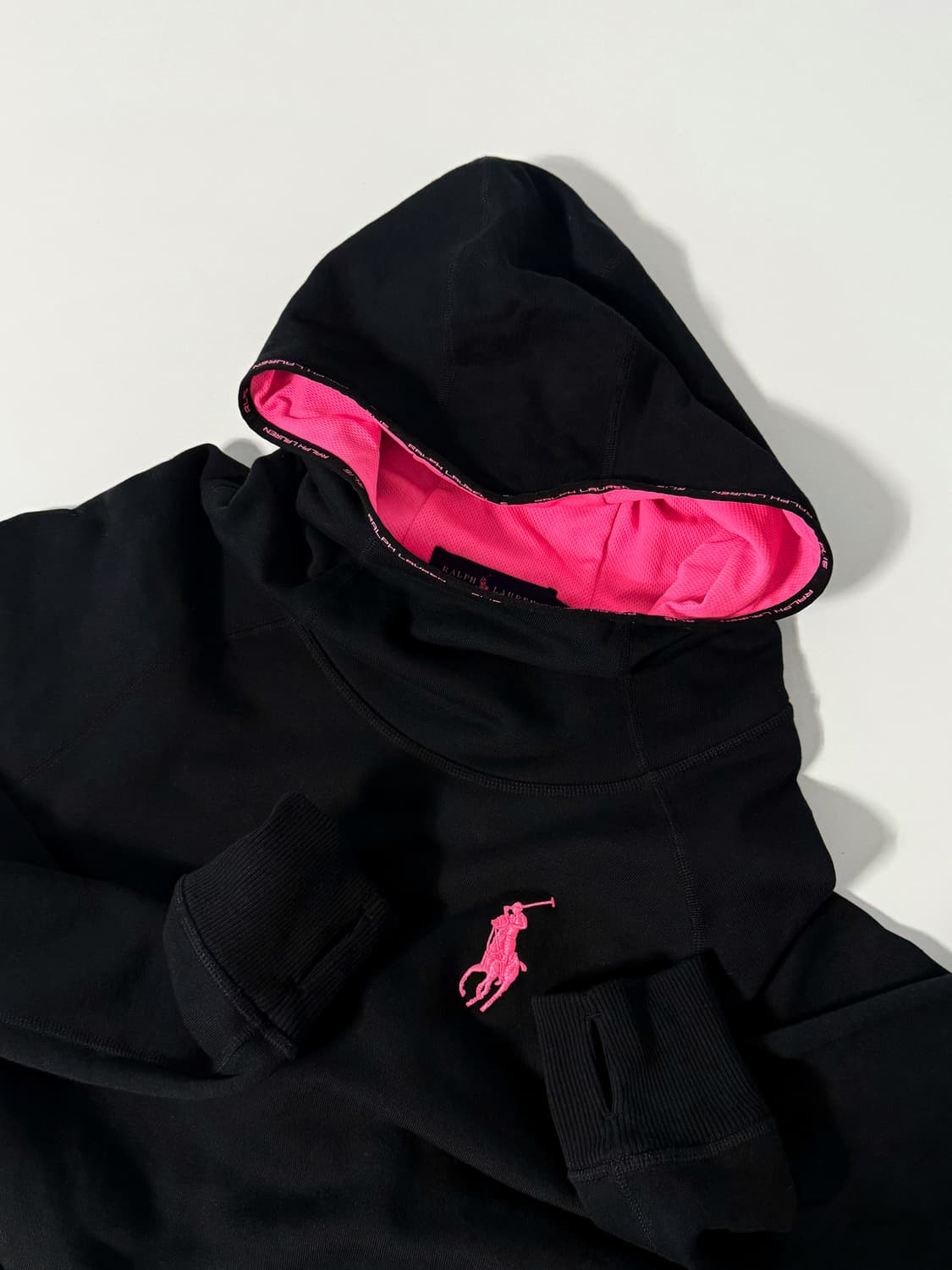 폴로 랄프로렌 핑크 빅포니 테크 플리스 풀오버 후드 상품이미지2