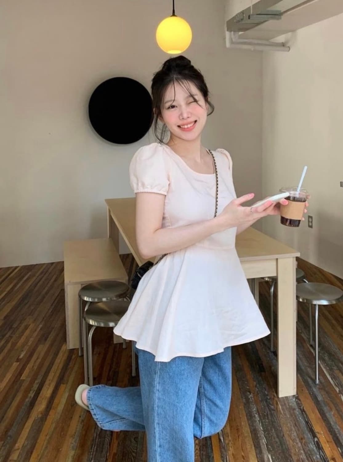 온트 온트마켓 피치 블라우스 상품이미지2