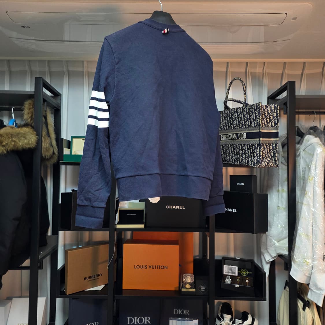 {클로젯}[2][오케이몰 정품]톰브라운 네이비 코튼 가디건 상품이미지2