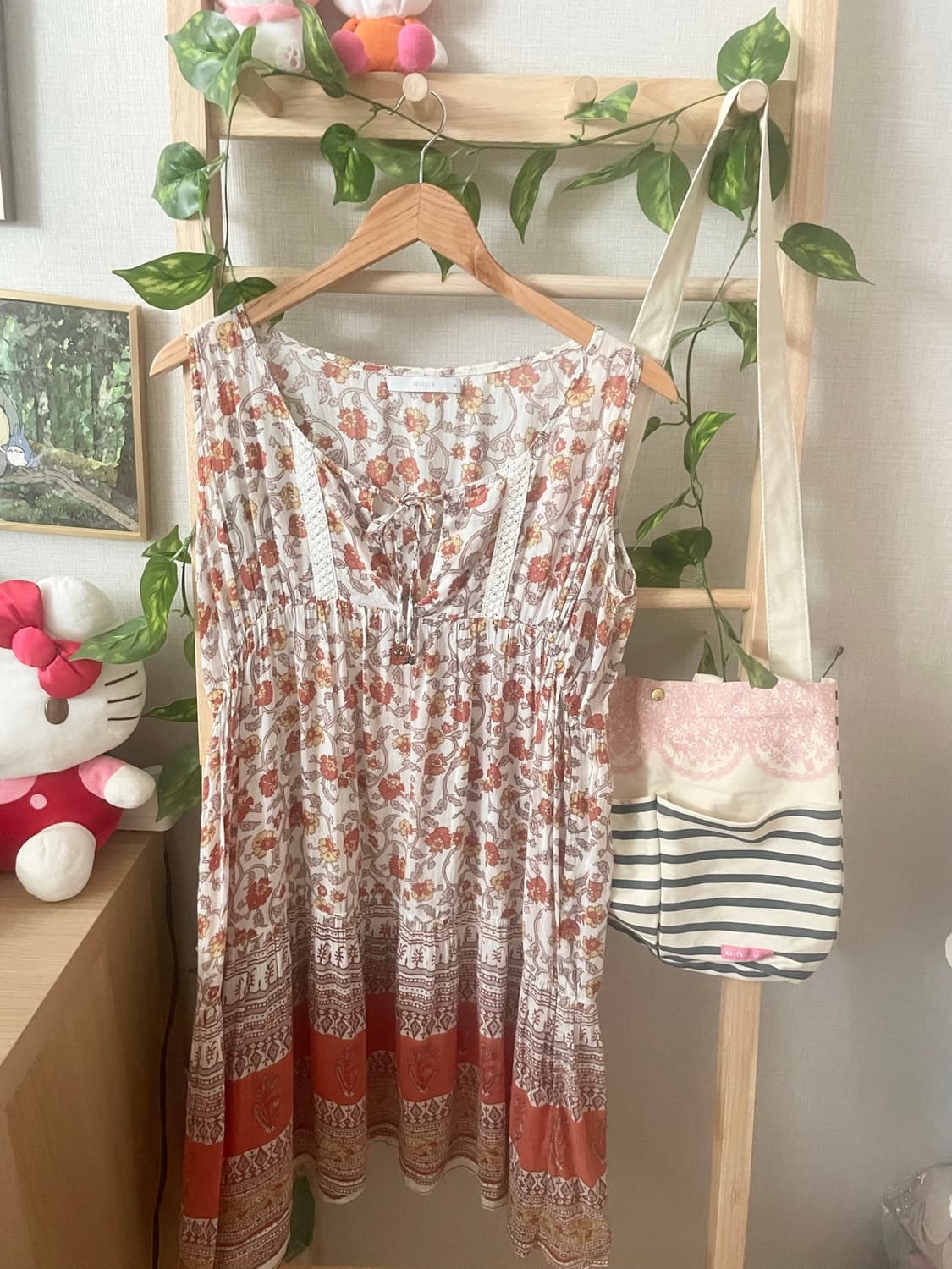 모리걸 빈티지 능소화 플라워 에스닉 원피스 set 🧡🌺 상품이미지2