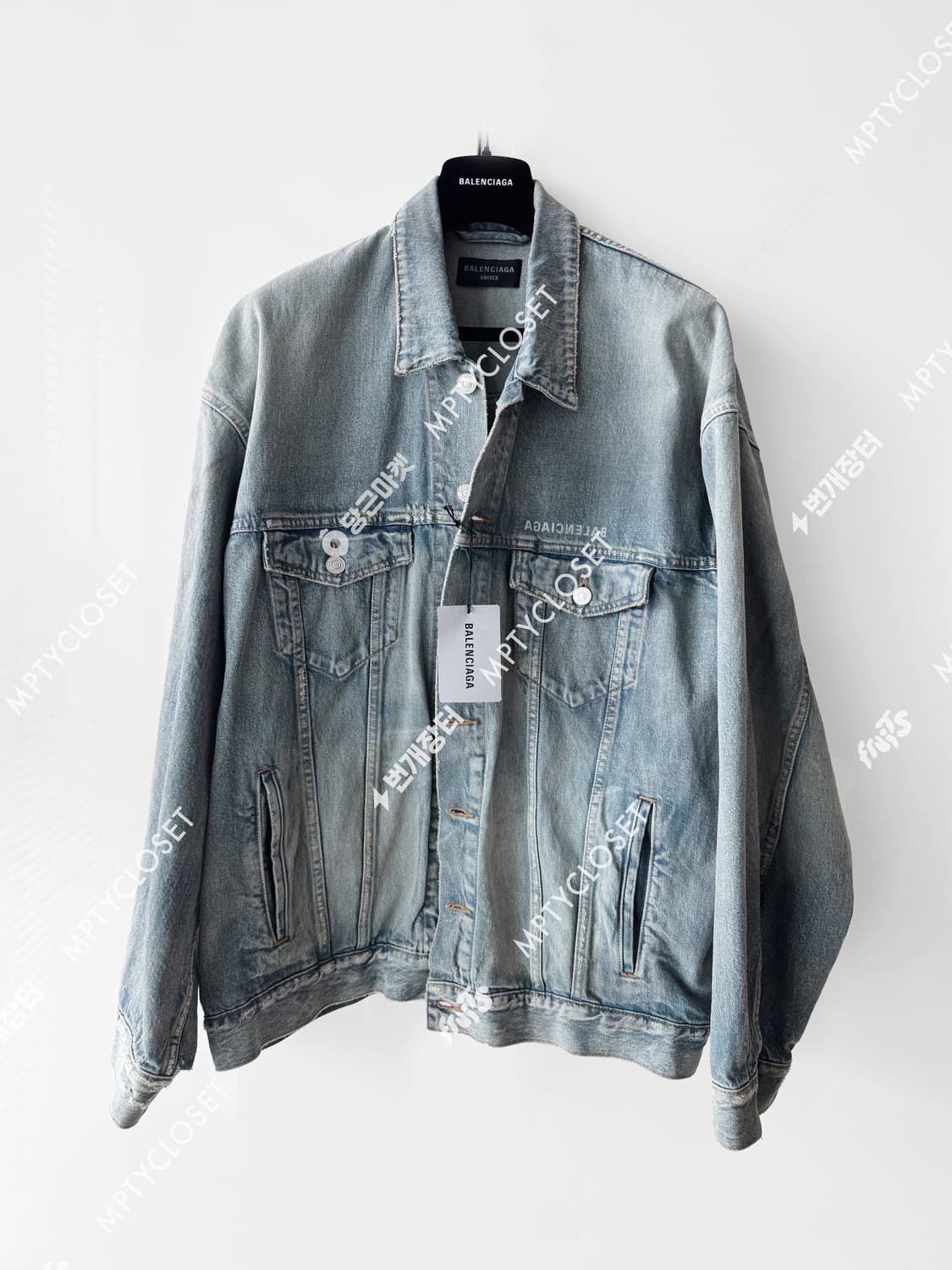 발렌시아가 미러 로고 재패니스 데님 트러커 자켓 상품이미지2