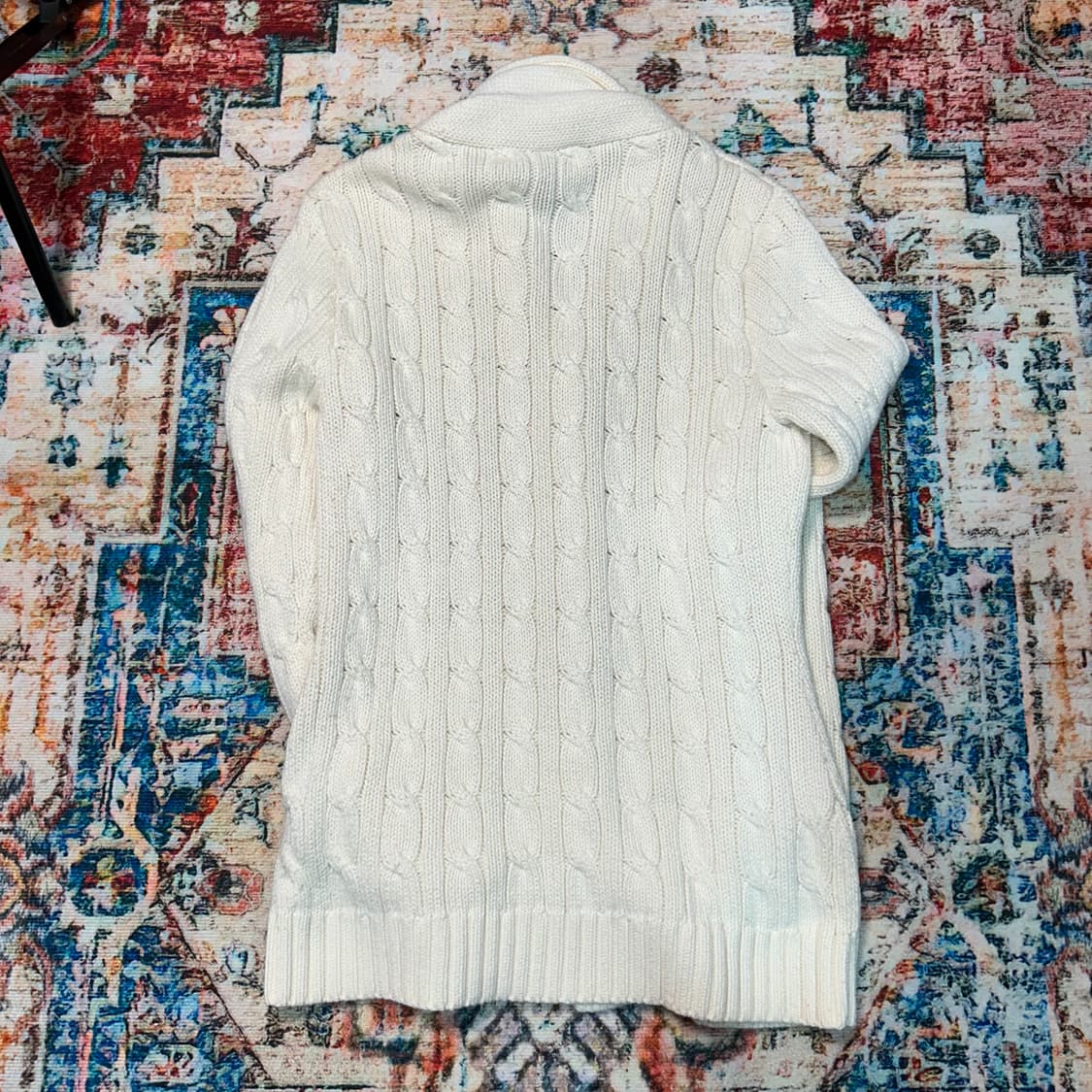 [M] 90s 폴로 랄프로렌 숄카라 케이블 니트 가디건 상품이미지2