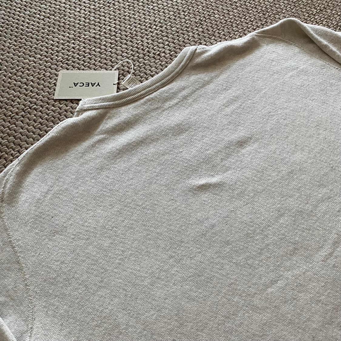 새상품 야에카 코튼 니트 크루넥 스웻셔츠 라이트그레이 라지 상품이미지7
