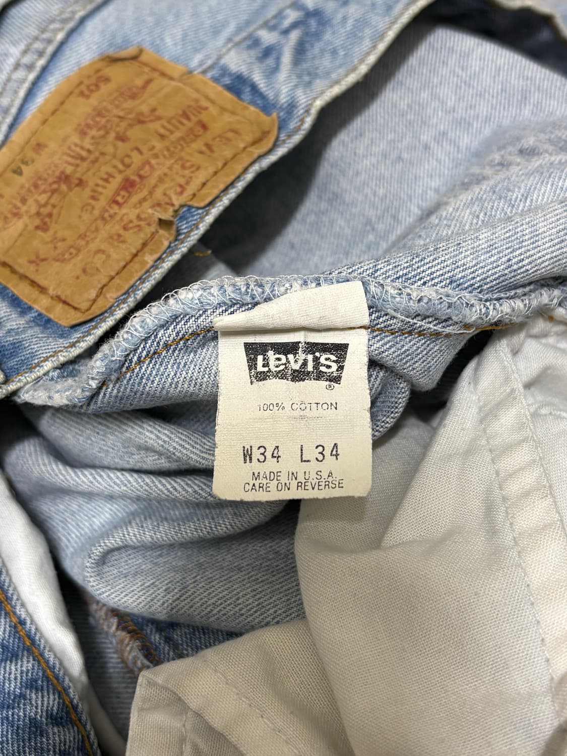 90s Levi’s usa 501 연청 distressed 상품이미지7