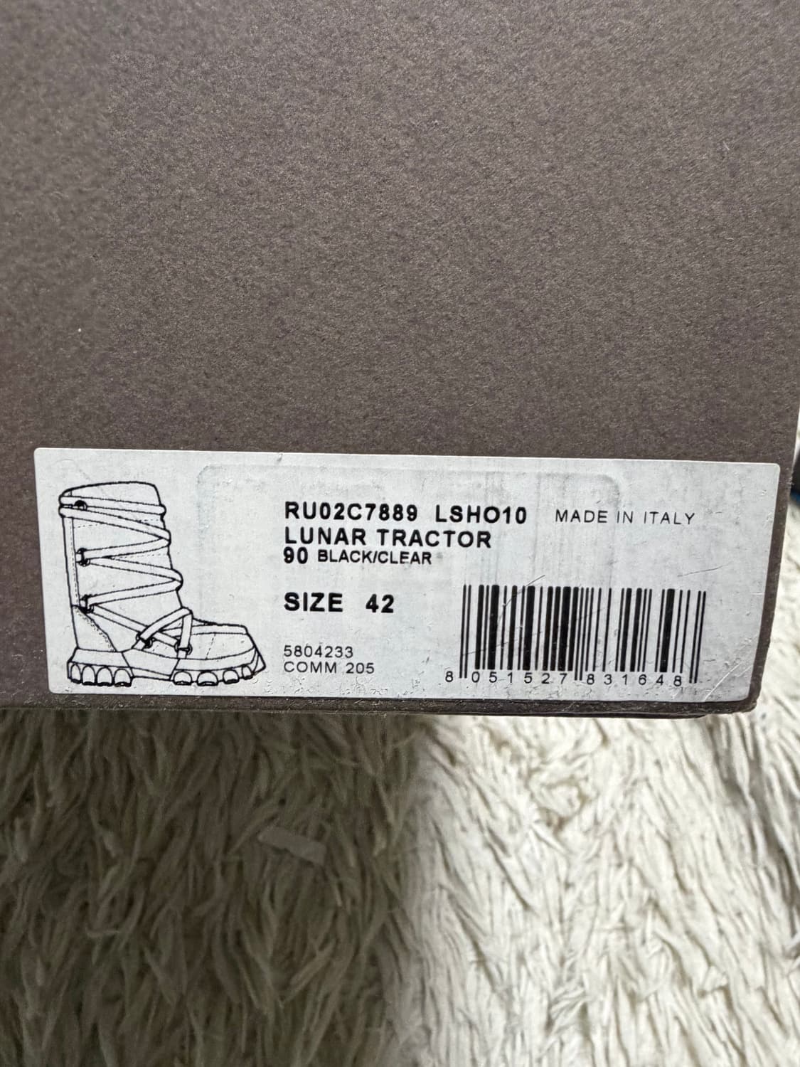 (42) 릭오웬스 시어링 루나 트랙터 부츠 상품이미지5