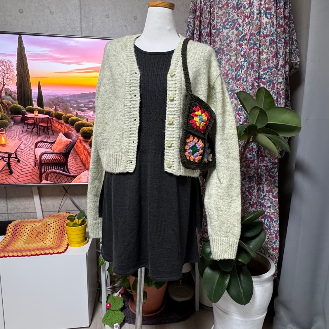 베네통 진그레이 니트 긴팔 원피스 예뻐요 상품이미지8