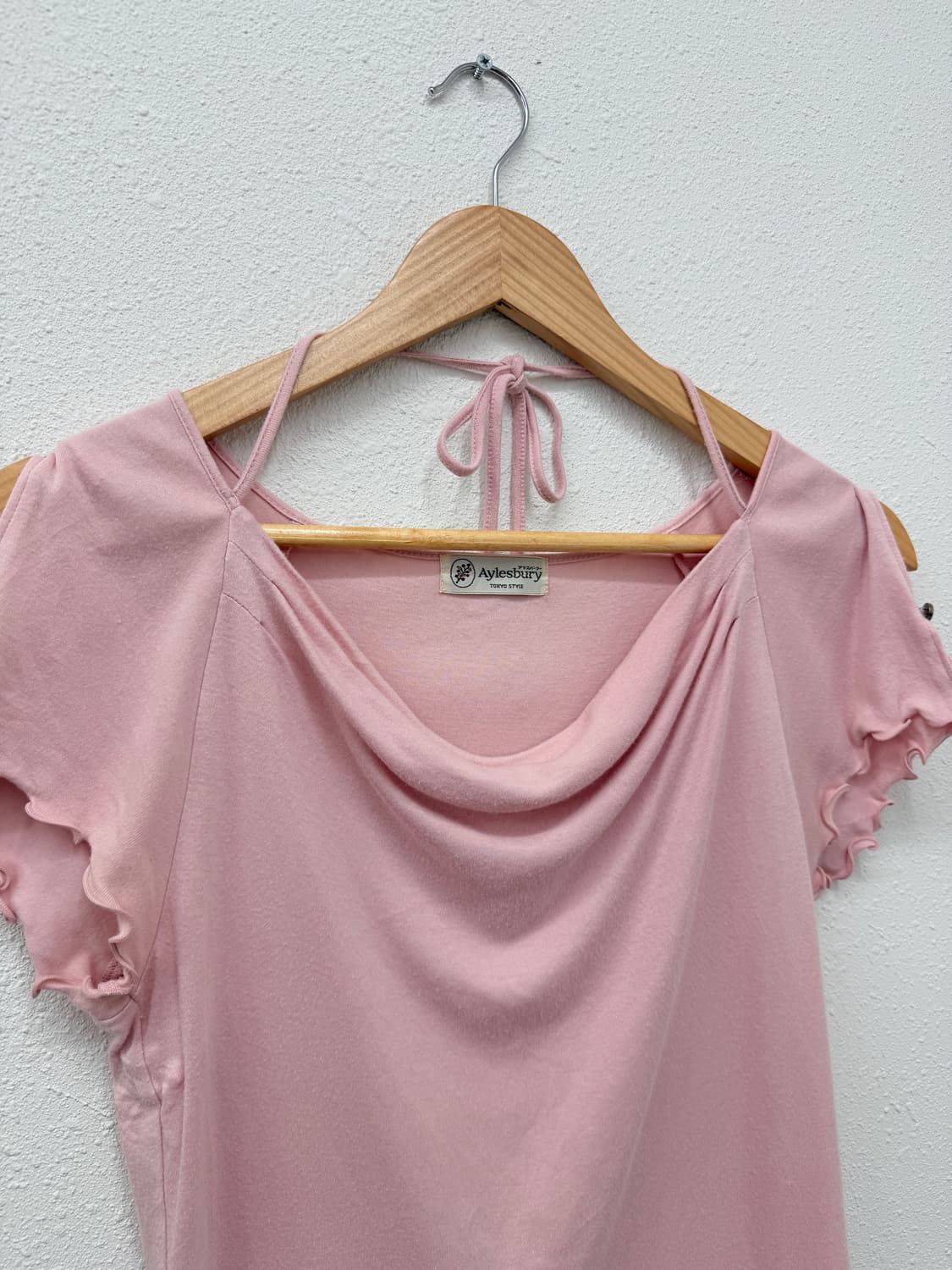 빈티지 Aylesbury 핑크 리본 드레이프 블라우스 상품이미지3