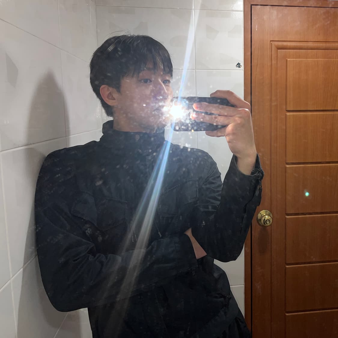 아르마니 익스체인지 밀리터리 히든포켓 하이넥 자켓 상품이미지4