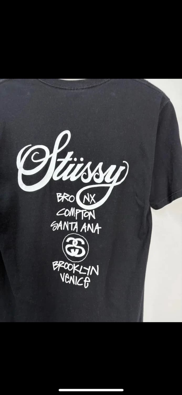 스투시 월드투어 빅로고 블랙 반팔 H1475 상품이미지5