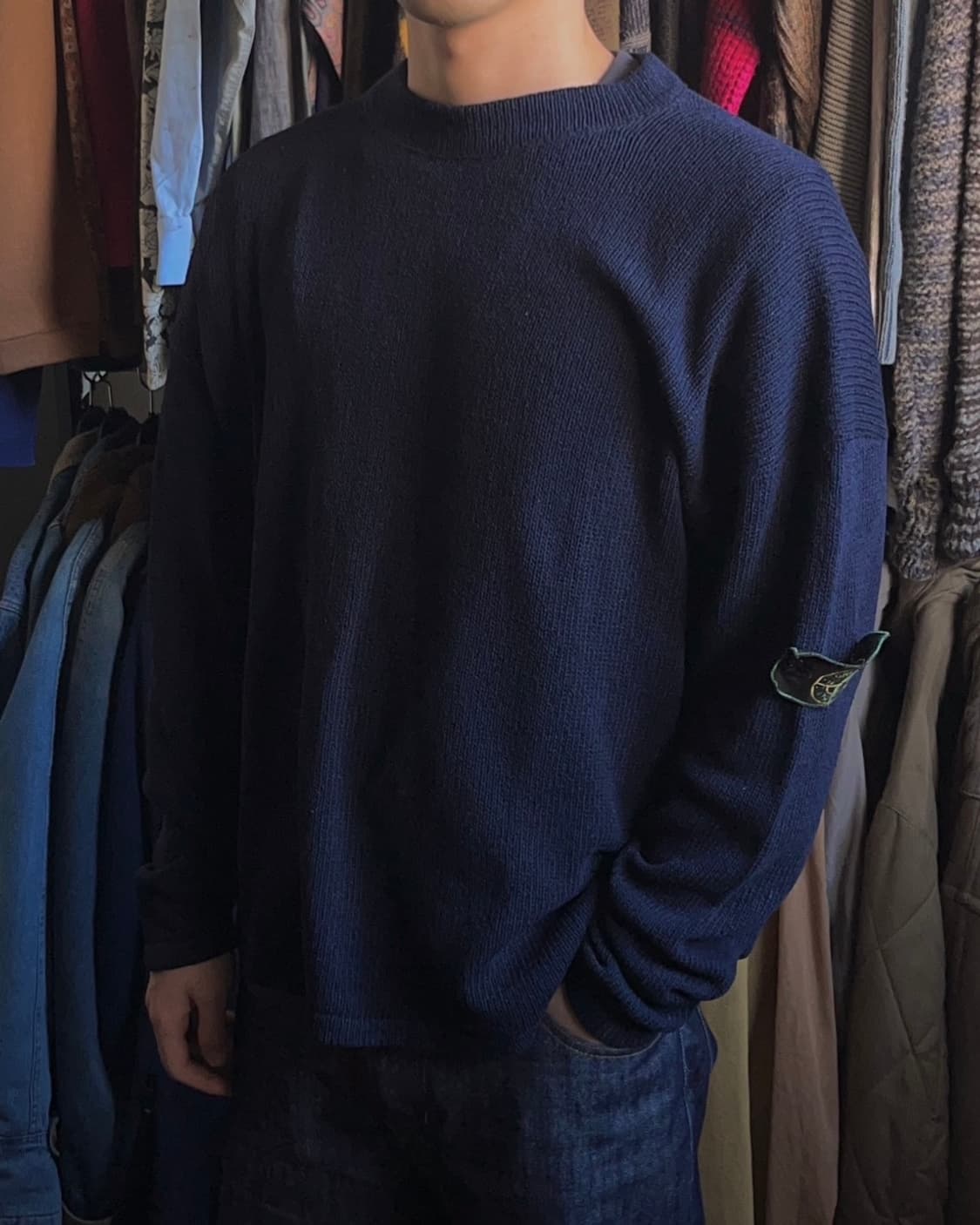 80s 스톤아일랜드 아카이브 실크 니트 점퍼 상품이미지1