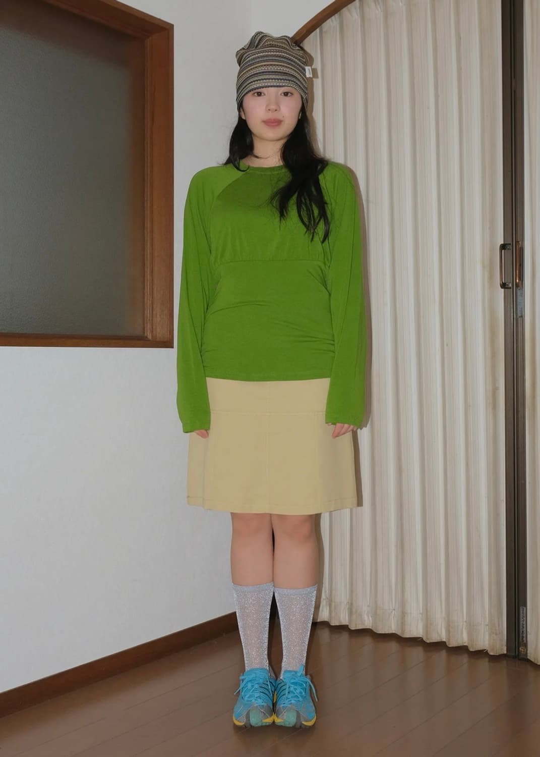 페스토) SLIM SHIRRING TEE GRASS 상품이미지3