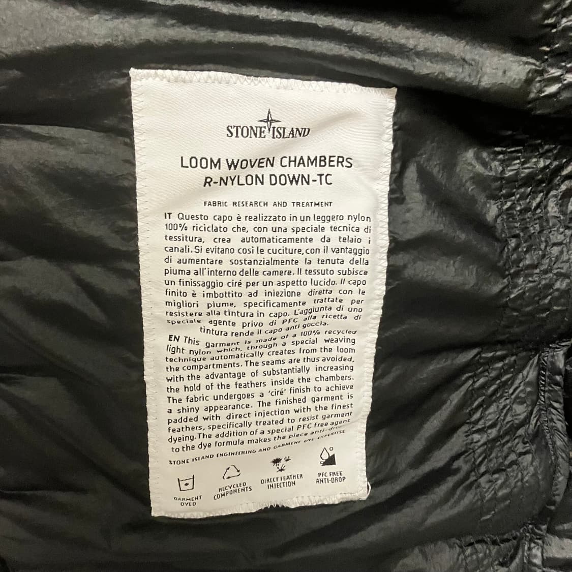 스톤아일랜드 룸우븐 논후드 경량패딩 국내판 상품이미지3