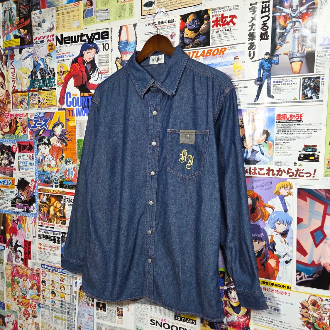 JPN 올드스쿨 빈티지 레터링 데님 셔츠 상품이미지2