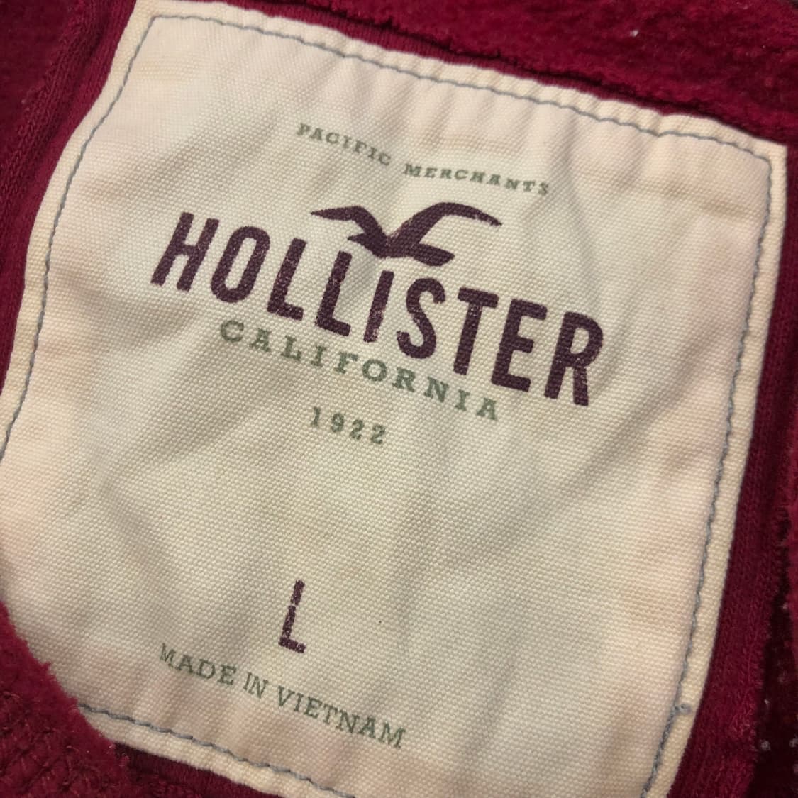 L 홀리스터 버건디 후드티 상품이미지4