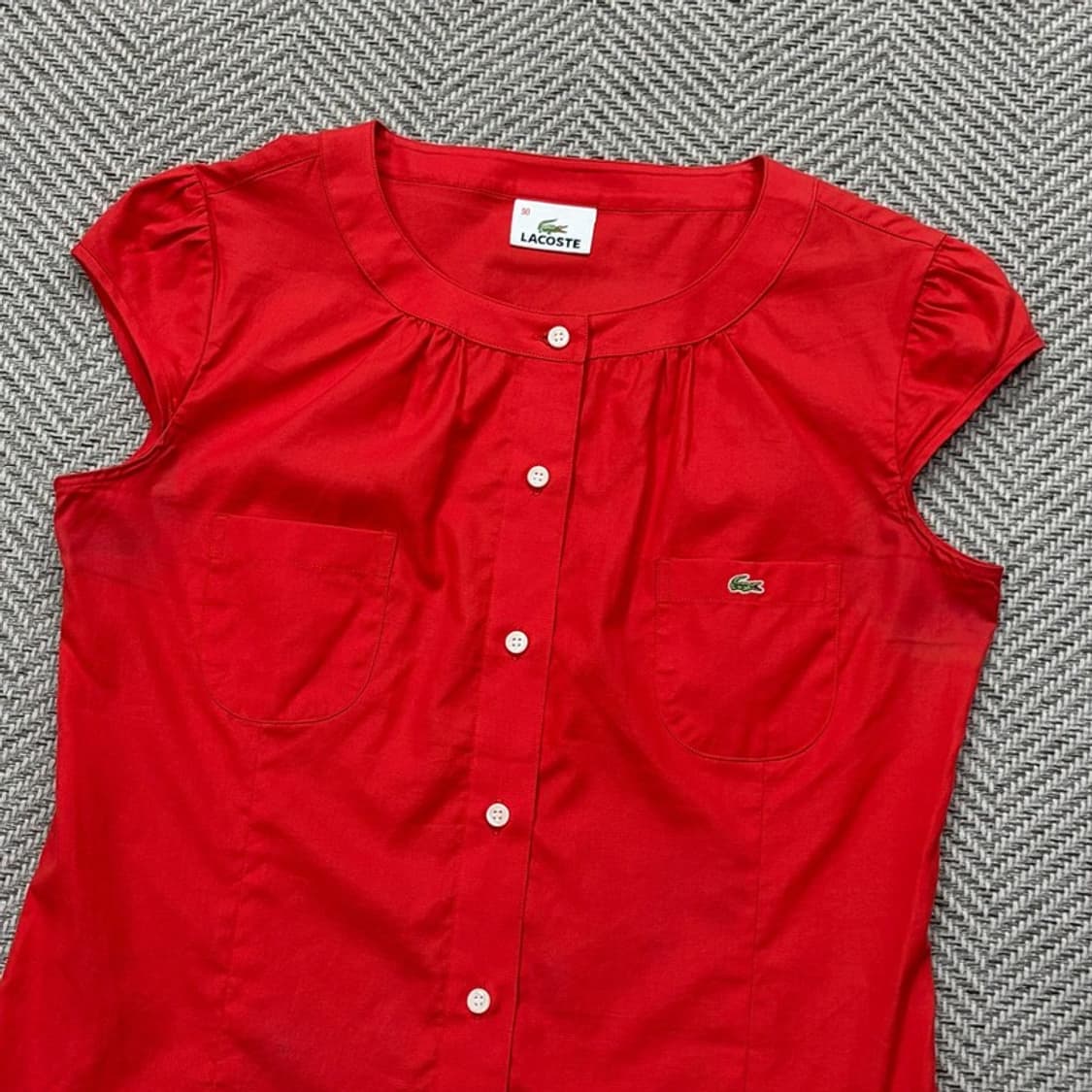 라코스테 로고 하프 블라우스 v2967 상품이미지3