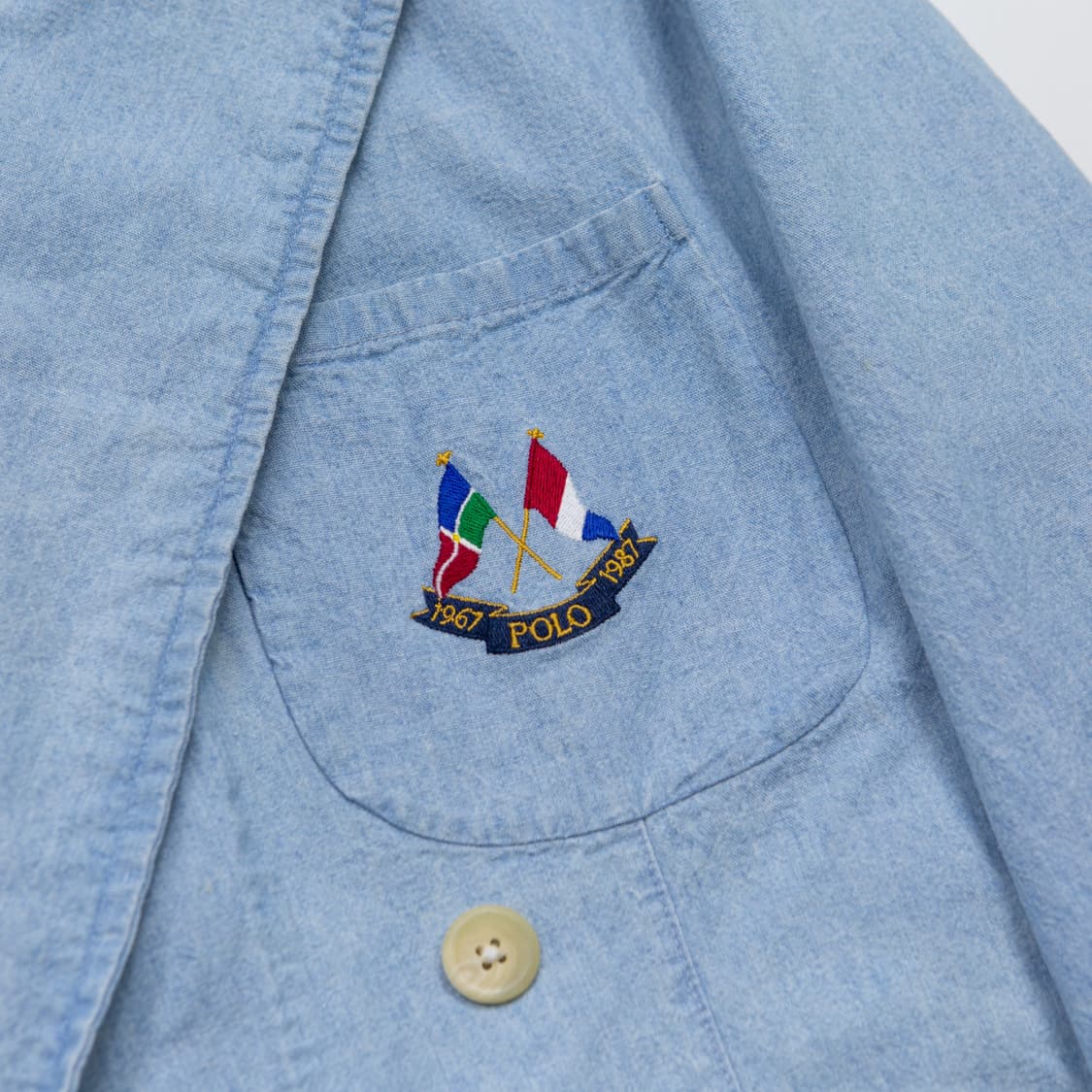 80s 폴로 랄프로렌 샴브레이 더블 브레스티드 블레이저 상품이미지2