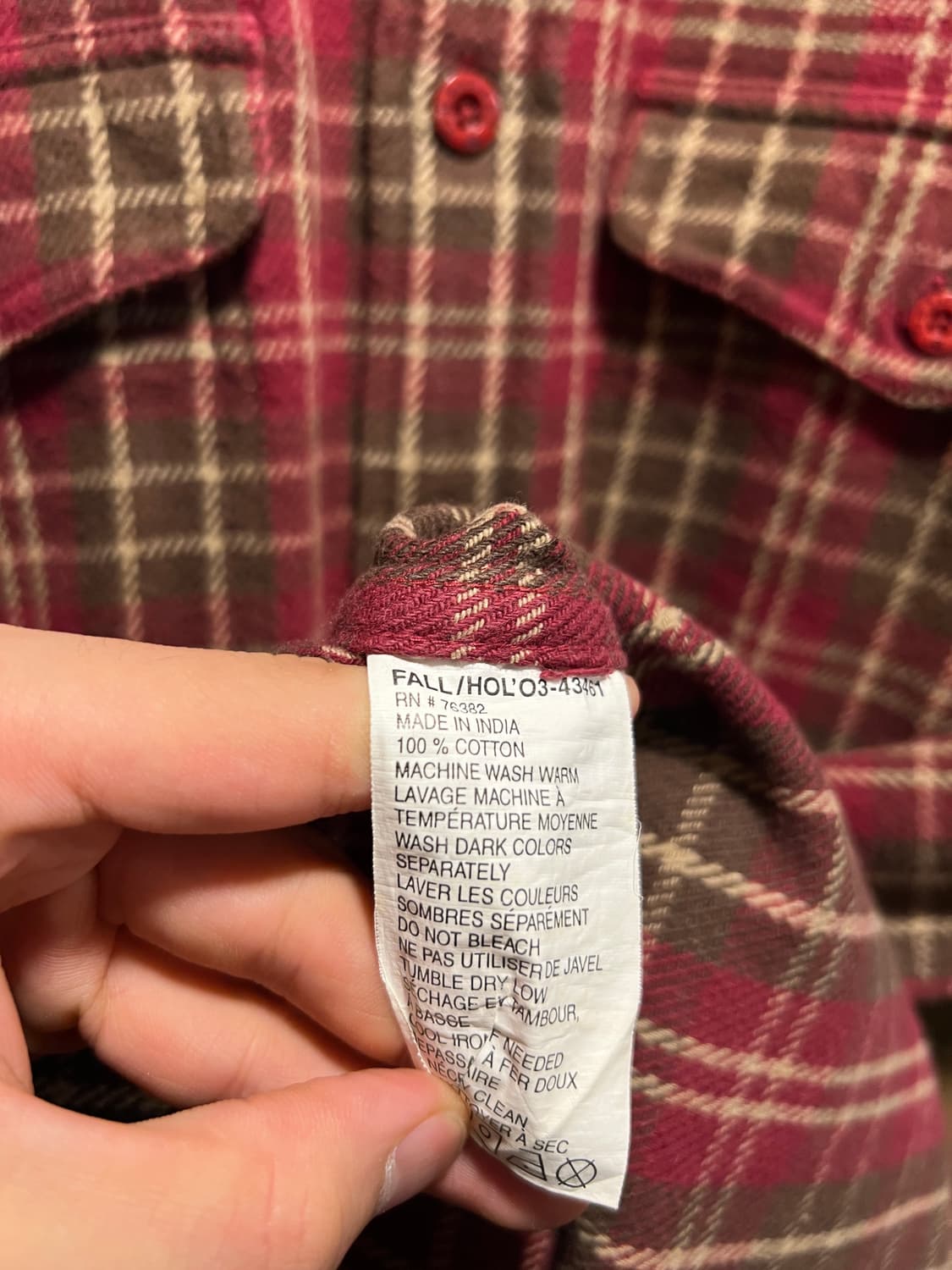 [M]팀버랜드 레드 타탄체크 플란넬 워크 셔츠 상품이미지6