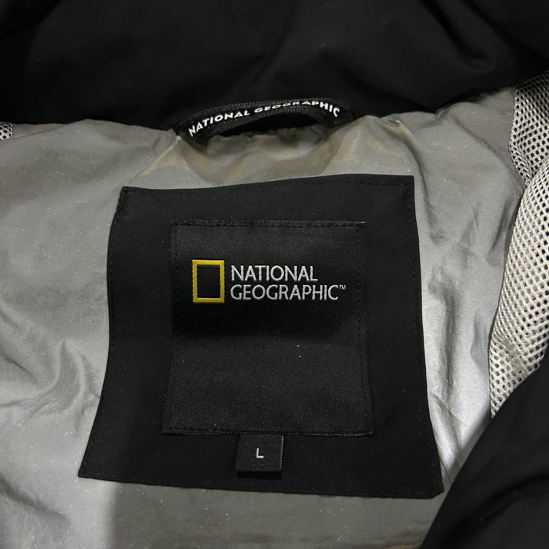 내셔널지오그래픽 니트 패딩 후드 블랙 L 상품이미지2