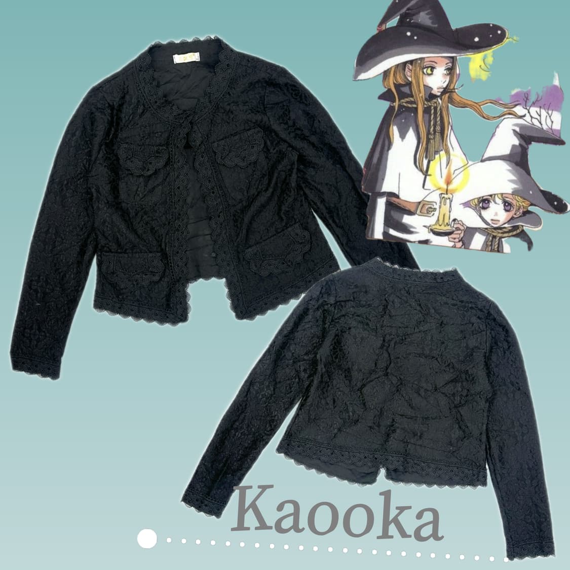 🖤슈슈룬 마계깔 블랙 자켓 가디건 🖤 레이스 공겜여주 지뢰계 데빌  상품이미지1