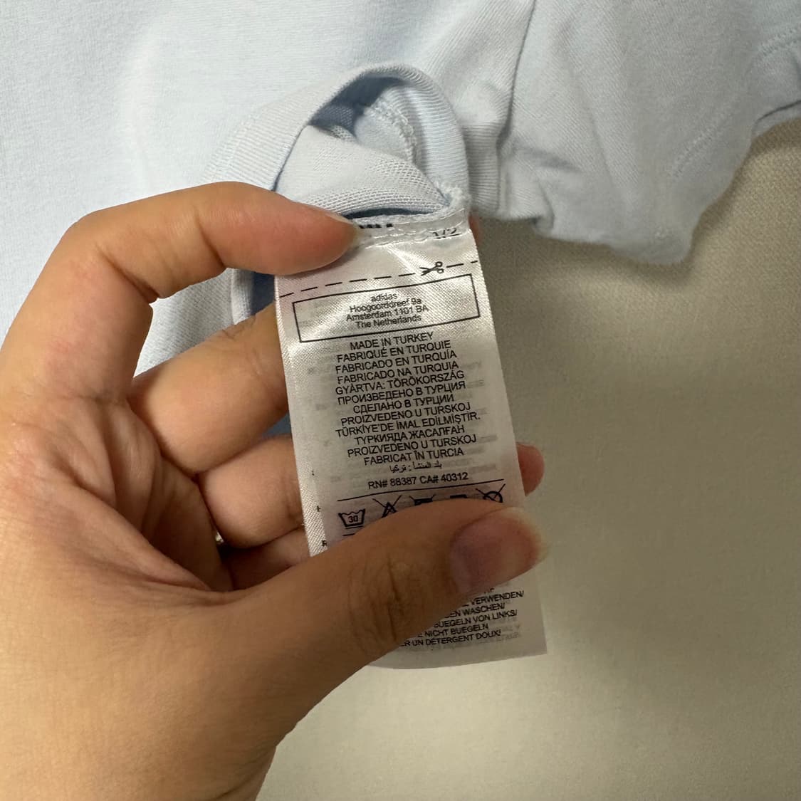 아디다스 🩵스카이 블루🩵 실버 큐빅로고 크롭티 xs 상품이미지6