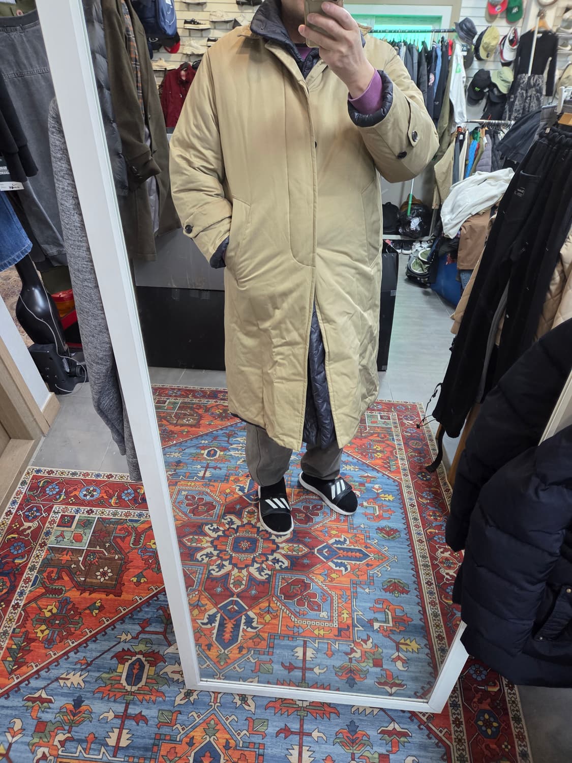 빈티지 리버시블 퀄팅 싱글 코트패딩 L 상품이미지6