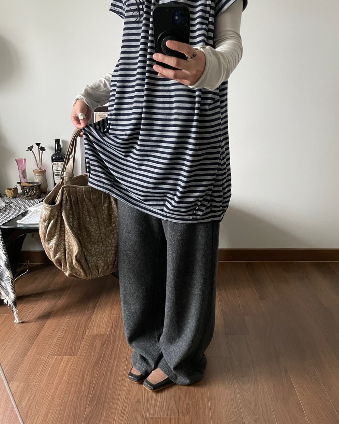 stripe patterned one-piece 상품이미지4