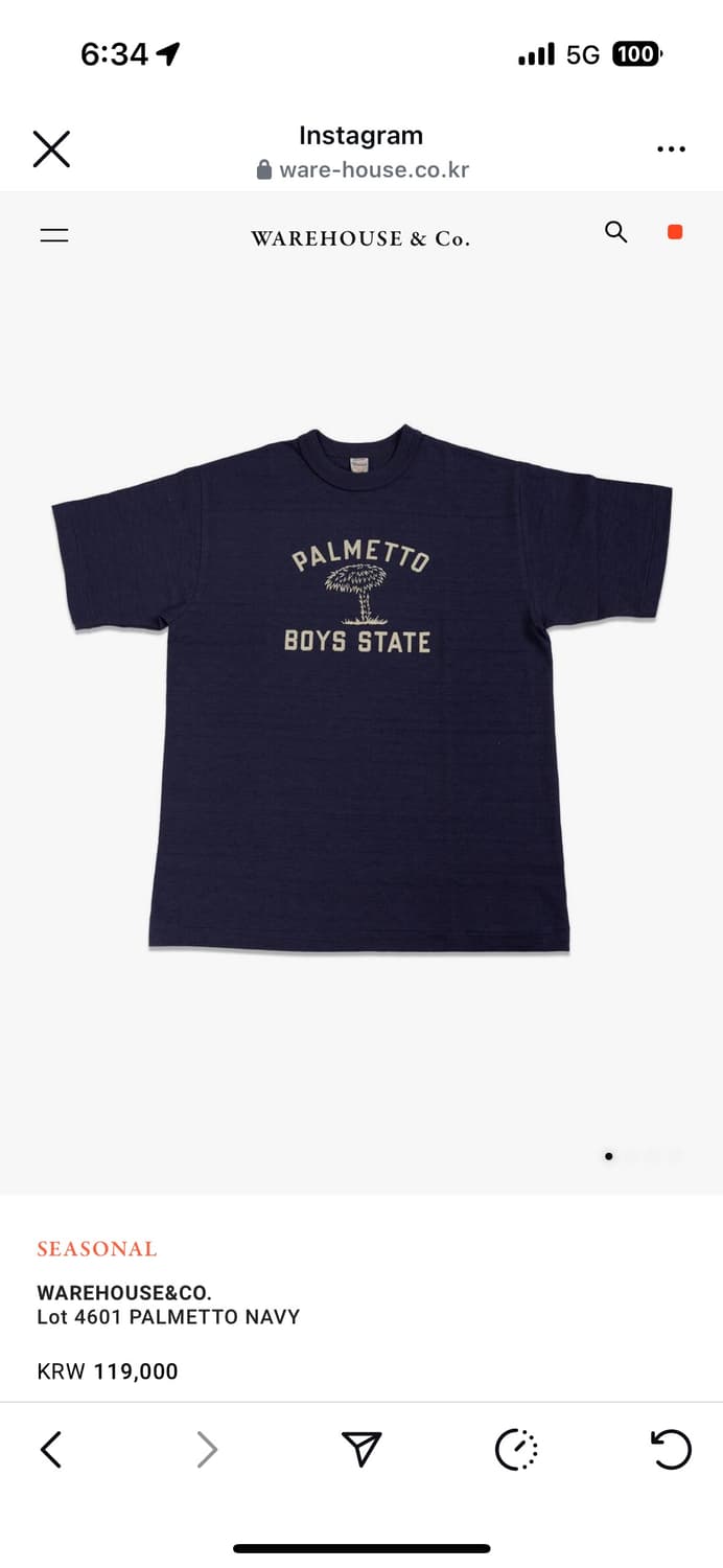 WAREHOUSE&CO. Lot 4601 PALMETTO NAVY 상품이미지1