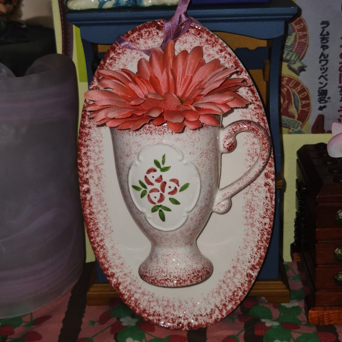 90s 일본 세토 핸드메이드 티컵 벽걸이 홀더 상품이미지5