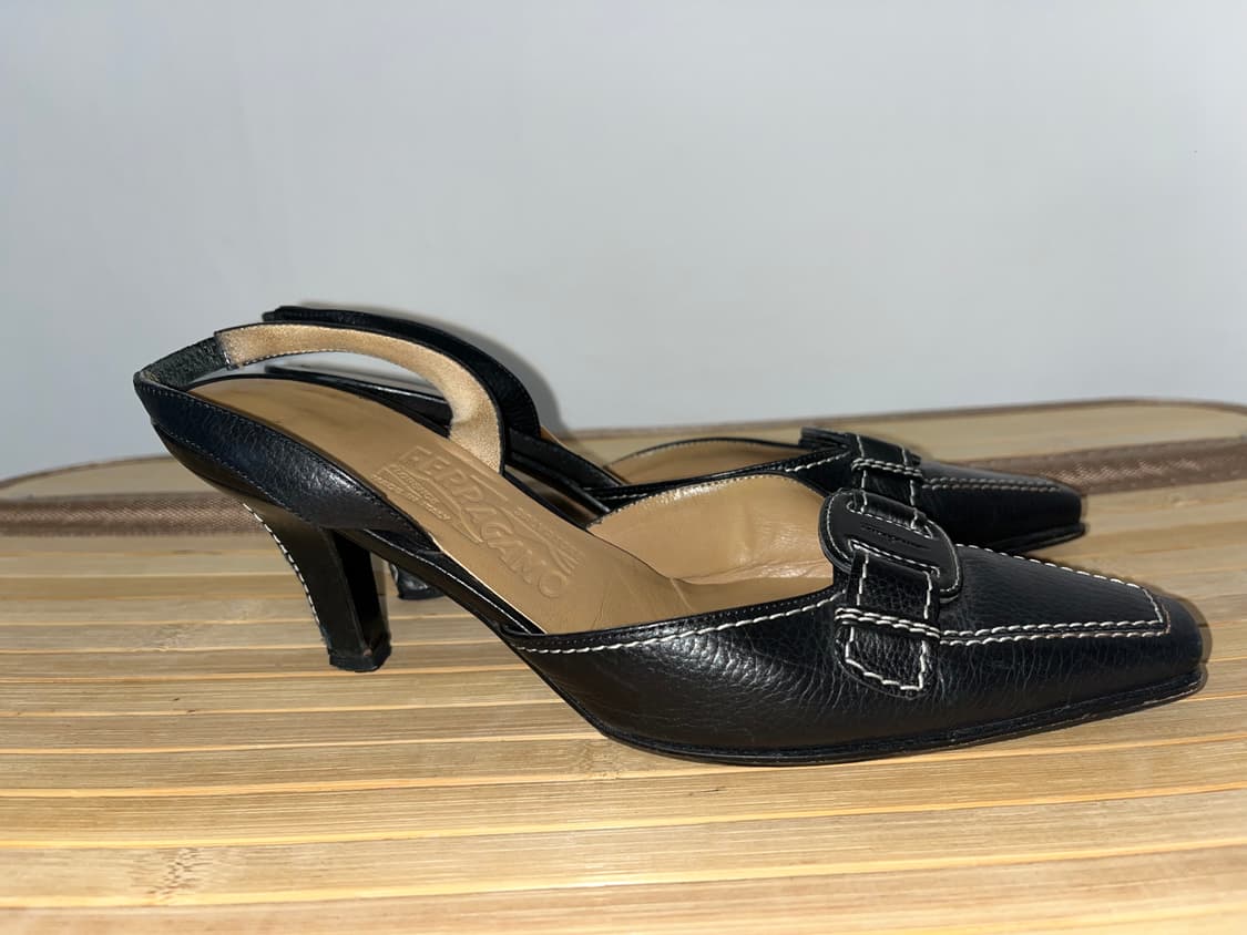 페라가모 스티치 블랙 슬링백 상품이미지5