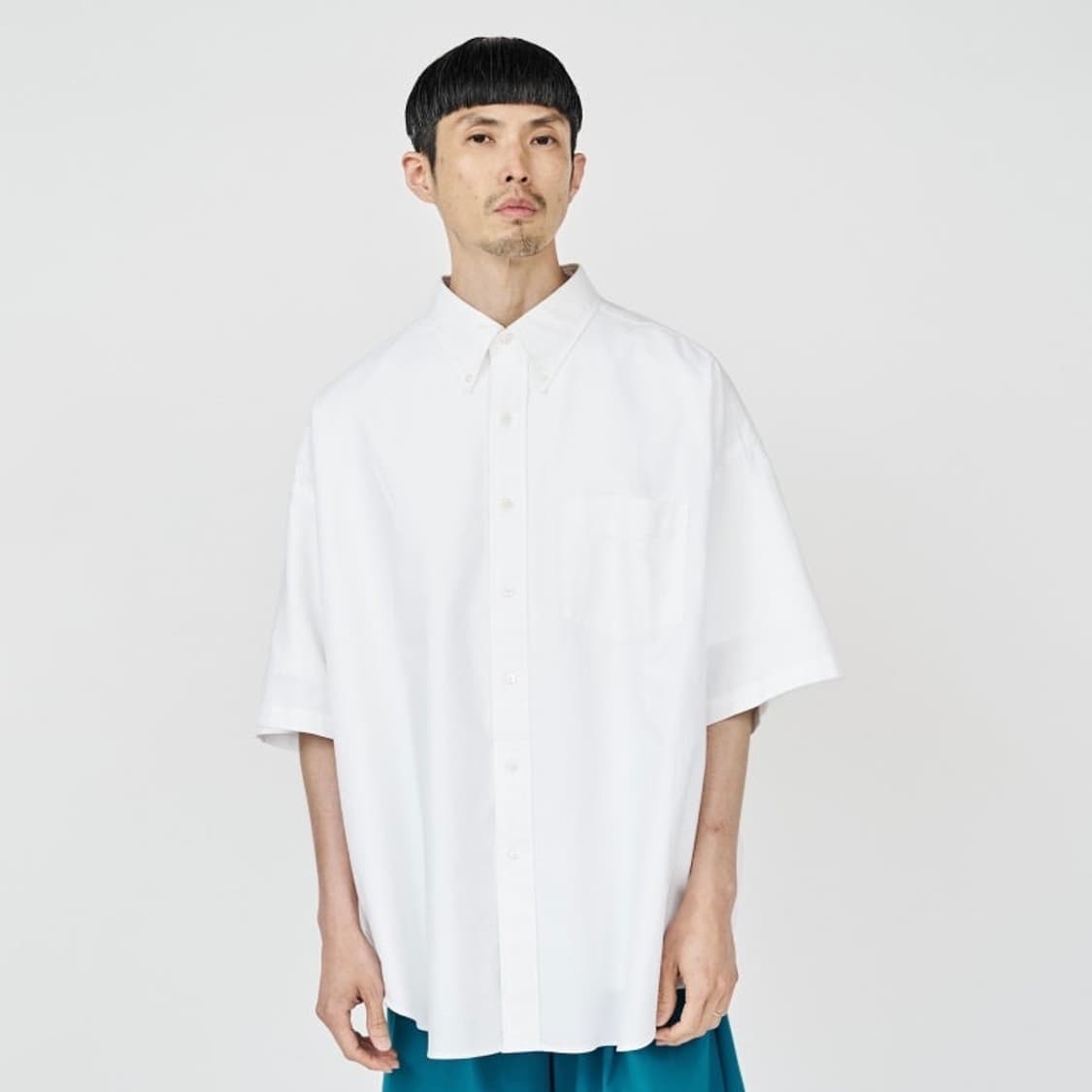그라프페이퍼 옥스포드 오버사이즈 반팔셔츠 화이트 2 상품이미지5