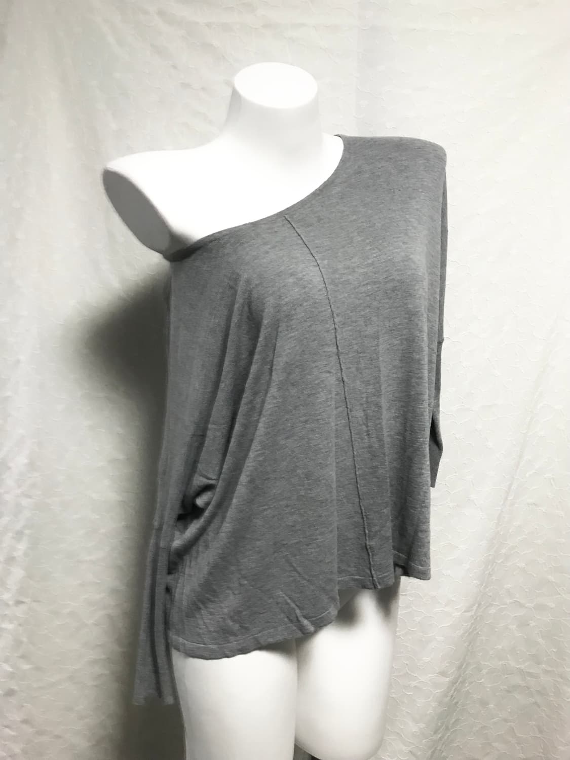 빈티지 너드 모리 도트 가오리핏 니트 롱슬리브 탑 상품이미지2